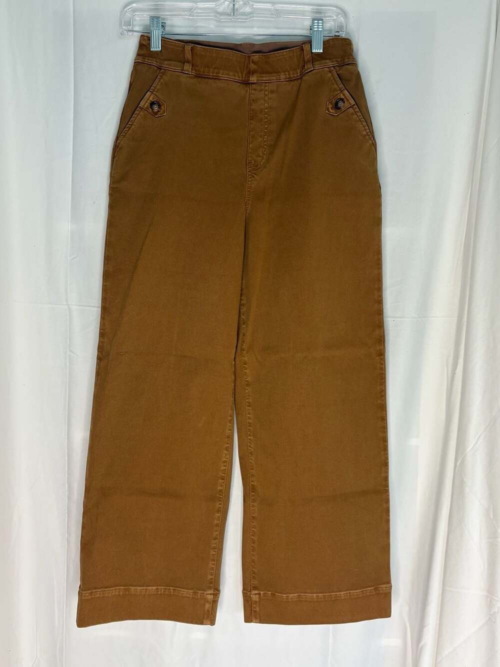 Spanx Stretch Twill Wide Leg Pants Brown Size Medium